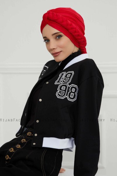 Theresa - Turbante Di Cotone Rosso - Ayse Turban