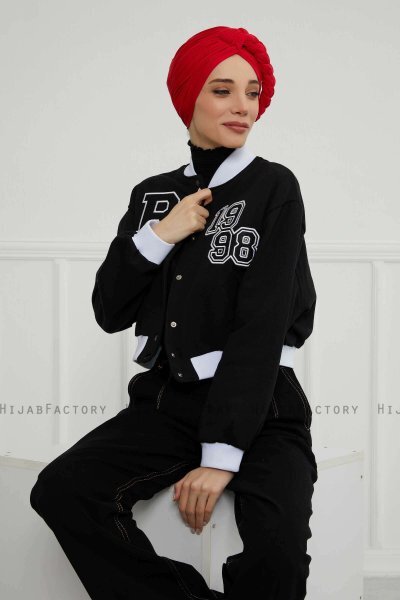 Theresa - Turbante Di Cotone Rosso - Ayse Turban