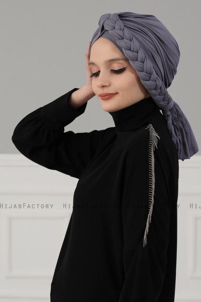 Theresa - Turbante Di Cotone Grigio - Ayse Turban