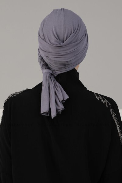 Theresa - Turbante Di Cotone Grigio - Ayse Turban