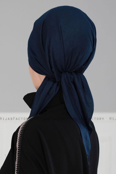 Felicia - Turbante Di Cotone Blu Navy