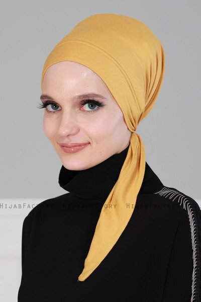 Felicia - Turbante Di Cotone Mostarda