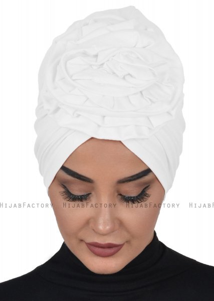 Kerstin - Turbante Di Cotone Bianca - Ayse Turban