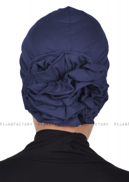 Kerstin - Turbante Di Cotone Blu Navy - Ayse Turban