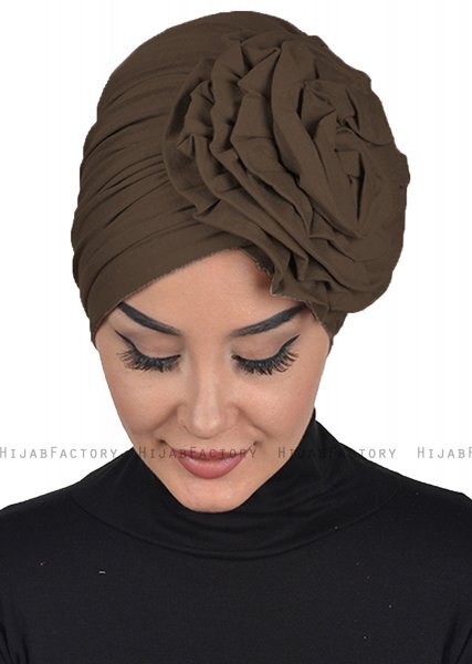 Kerstin - Turbante Di Cotone Marrone - Ayse Turban