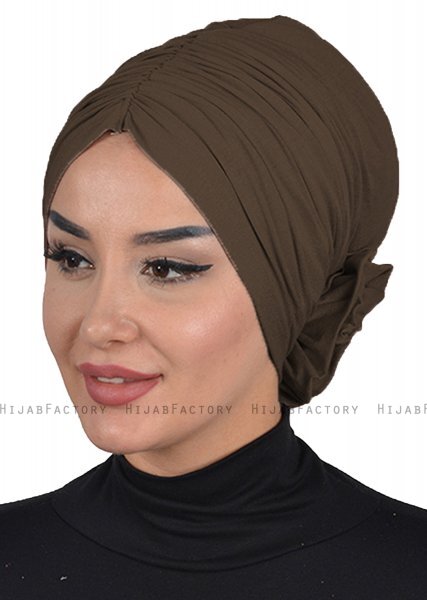 Kerstin - Turbante Di Cotone Marrone - Ayse Turban