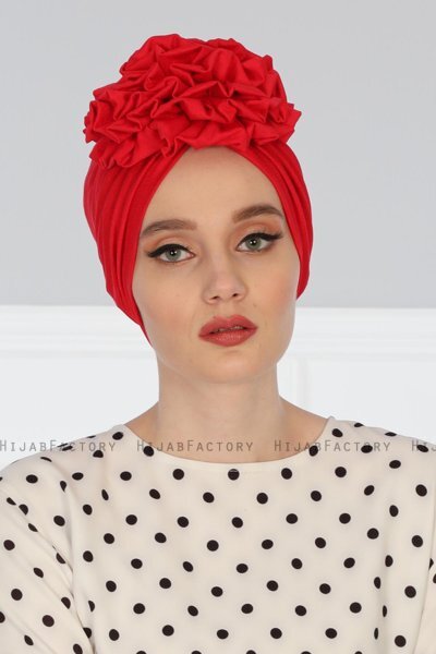 Kerstin - Turbante Di Cotone Rosso - Ayse Turban