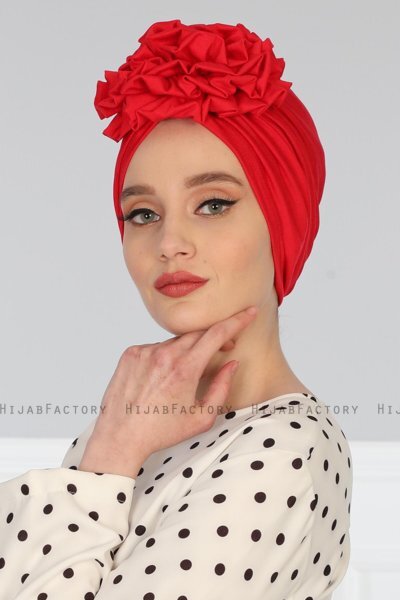 Kerstin - Turbante Di Cotone Rosso - Ayse Turban