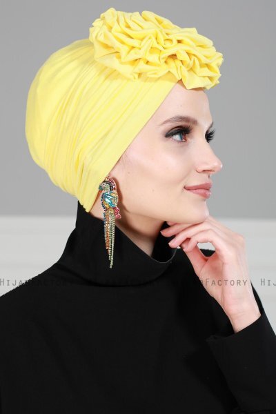 Kerstin - Turbante Di Cotone Giallo - Ayse Turban