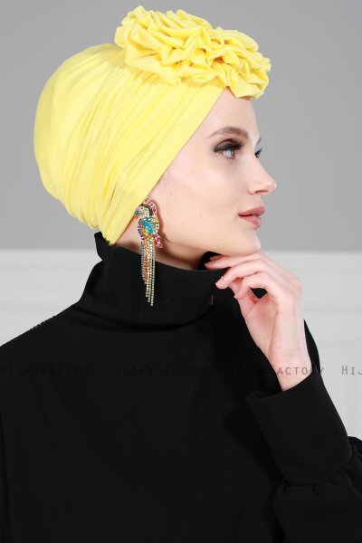 Kerstin - Turbante Di Cotone Giallo - Ayse Turban