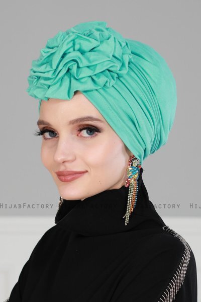 Kerstin - Turbante Di Cotone Turchese - Ayse Turban