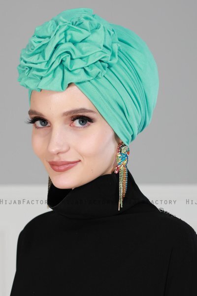 Kerstin - Turbante Di Cotone Turchese - Ayse Turban