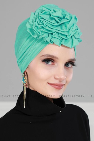Kerstin - Turbante Di Cotone Turchese - Ayse Turban