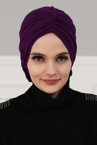 Kerstin - Turbante Di Cotone Viola - Ayse Turban