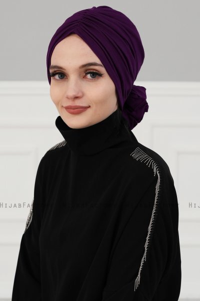 Kerstin - Turbante Di Cotone Viola - Ayse Turban