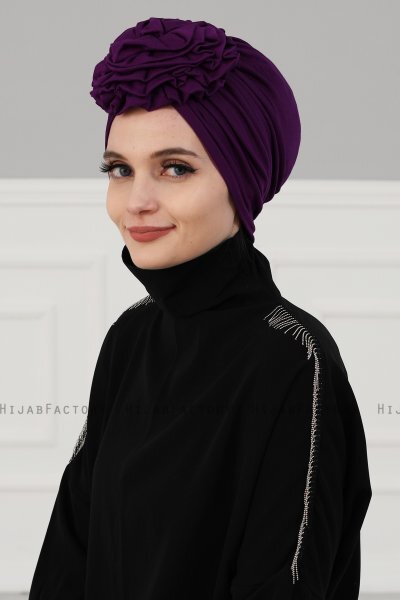 Kerstin - Turbante Di Cotone Viola - Ayse Turban