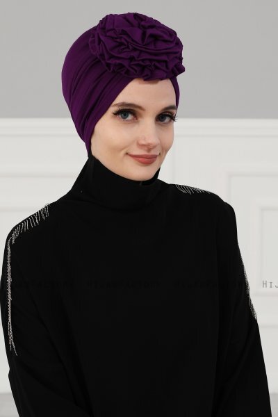 Kerstin - Turbante Di Cotone Viola - Ayse Turban