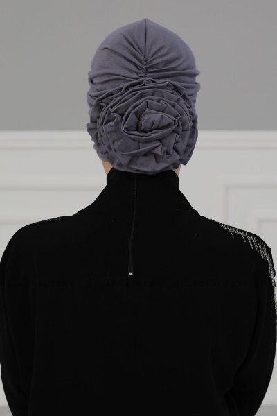 Kerstin - Turbante Di Cotone Grigio - Ayse Turban