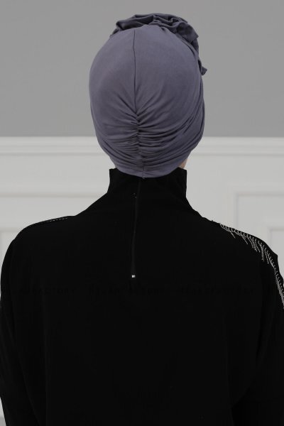Kerstin - Turbante Di Cotone Grigio - Ayse Turban