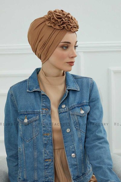 Kerstin - Turbante Di Cotone Marrone Chiaro