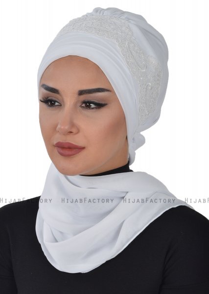 Celine - Turbante Chiffon Bianca - Ayse Turban