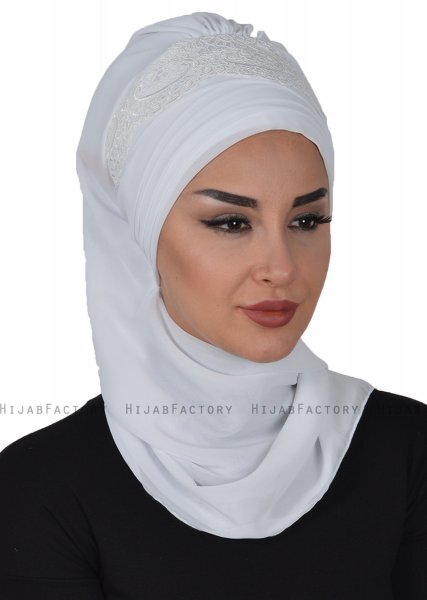 Celine - Turbante Chiffon Bianca - Ayse Turban