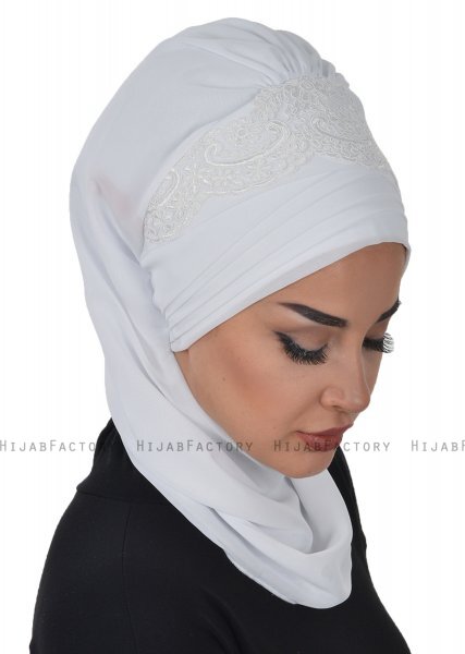 Celine - Turbante Chiffon Bianca - Ayse Turban