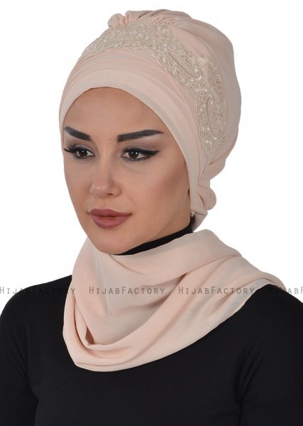 Celine - Turbante Chiffon Beige - Ayse Turban