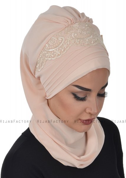 Celine - Turbante Chiffon Beige - Ayse Turban