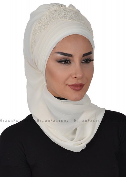 Celine - Turbante Chiffon Creme - Ayse Turban