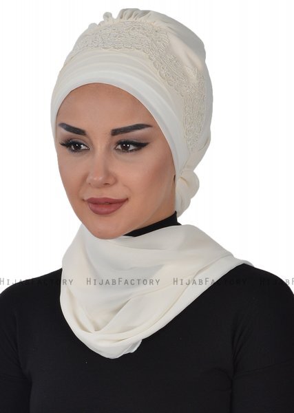 Celine - Turbante Chiffon Creme - Ayse Turban