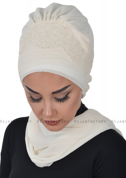 Celine - Turbante Chiffon Creme - Ayse Turban