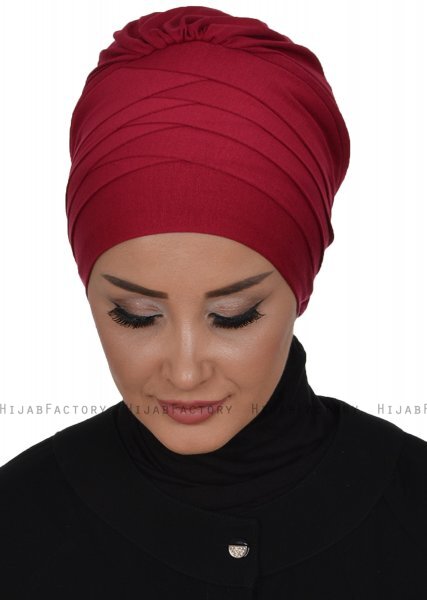 Monica - Turbante Di Cotone Bordò - Ayse Turban