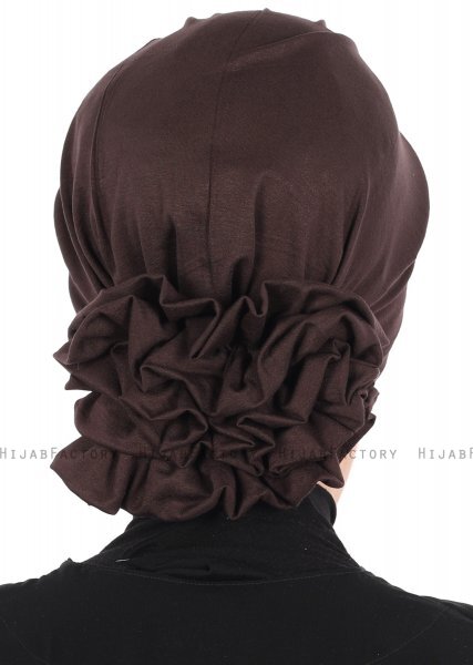 Monica - Turbante Di Cotone Marrone - Ayse Turban