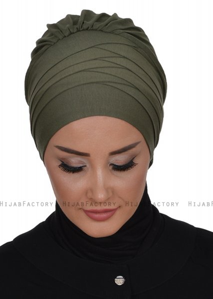 Monica - Turbante Di Cotone Cachi - Ayse Turban