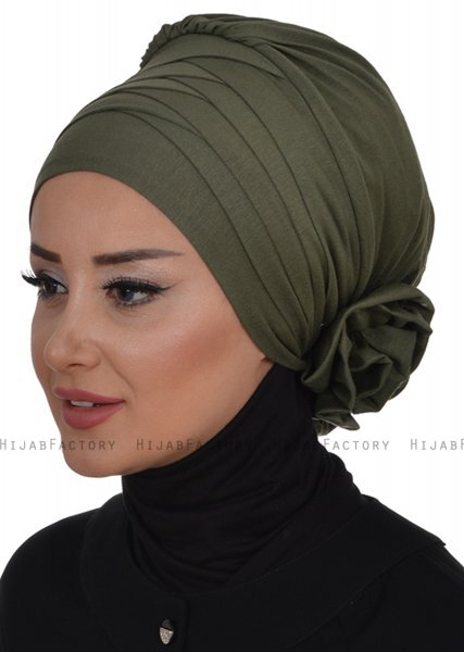 Monica - Turbante Di Cotone Cachi - Ayse Turban