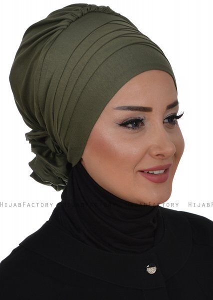 Monica - Turbante Di Cotone Cachi - Ayse Turban