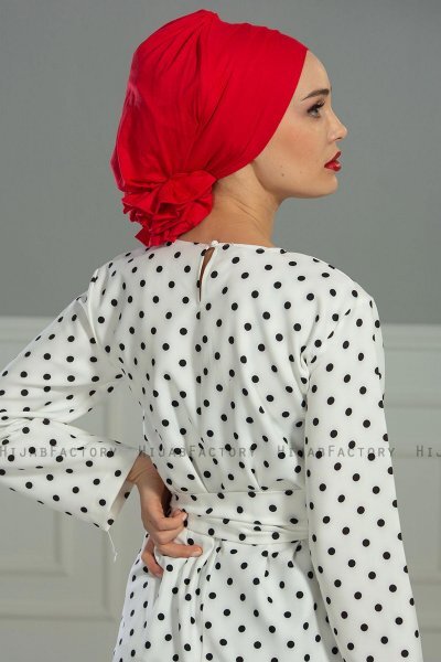 Monica - Turbante Di Cotone Rosso - Ayse Turban