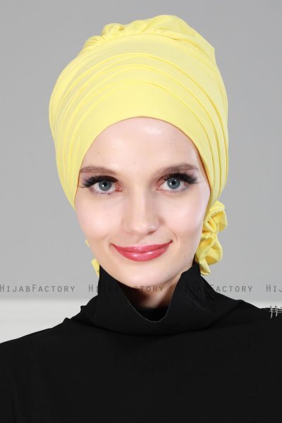 Monica - Turbante Di Cotone Giallo - Ayse Turban