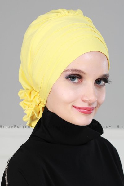 Monica - Turbante Di Cotone Giallo - Ayse Turban