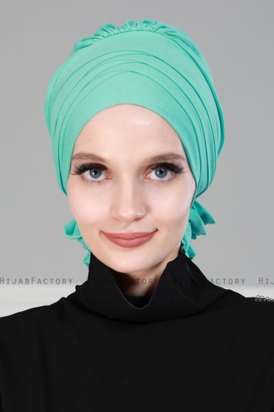 Monica - Turbante Di Cotone Turchese - Ayse Turban