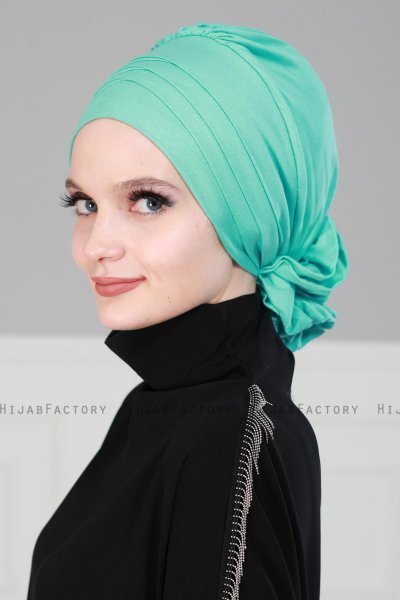 Monica - Turbante Di Cotone Turchese - Ayse Turban