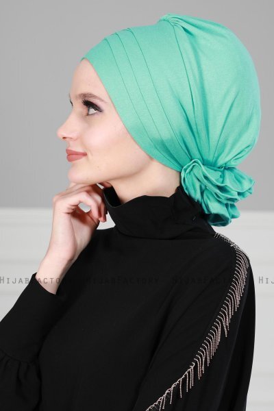 Monica - Turbante Di Cotone Turchese - Ayse Turban
