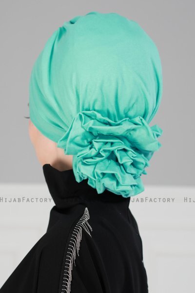 Monica - Turbante Di Cotone Turchese - Ayse Turban