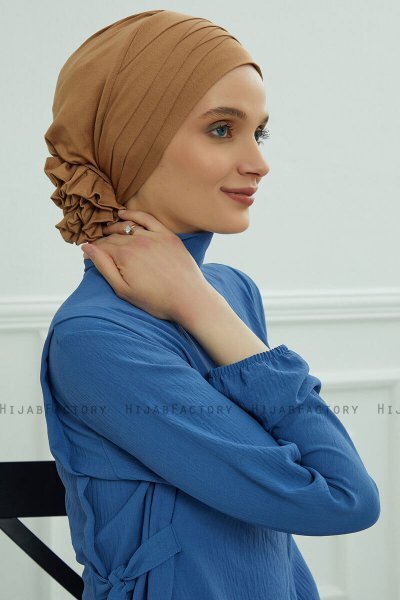 Monica - Turbante Di Cotone Marrone Chiaro