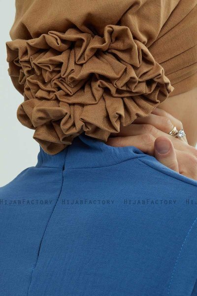 Monica - Turbante Di Cotone Marrone Chiaro