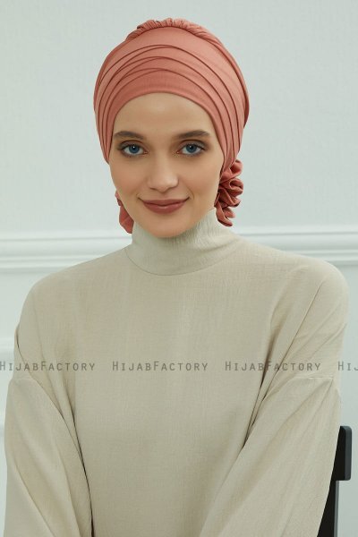 Monica - Turbante Di Cotone Salmone