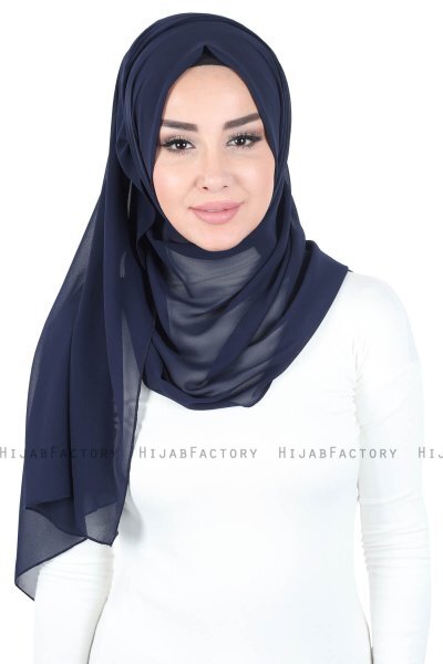 Joline - Hijab Chiffon Premium Blu Navy