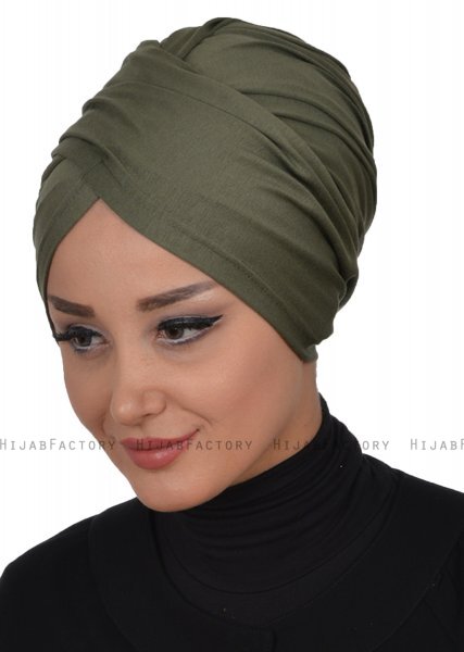Fiona - Turbante Di Cotone Cachi - Ayse Turban