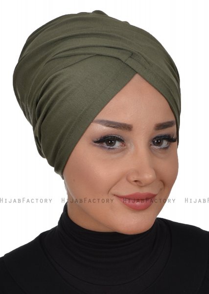 Fiona - Turbante Di Cotone Cachi - Ayse Turban